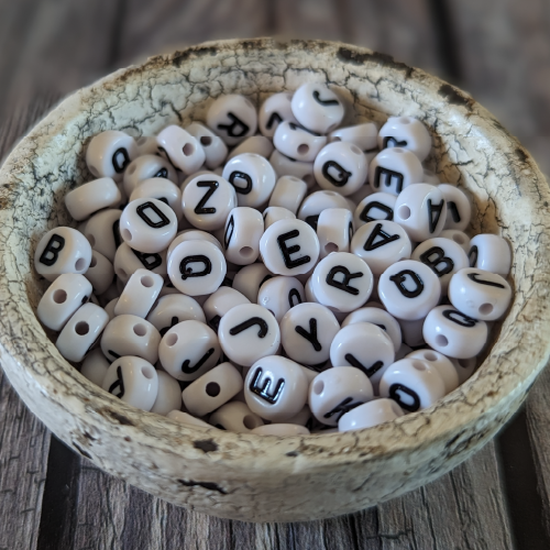 White Base, Black Letters