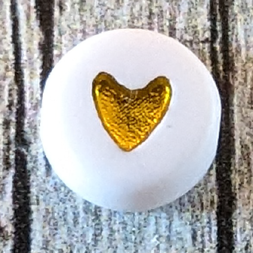 White & Gold Heart